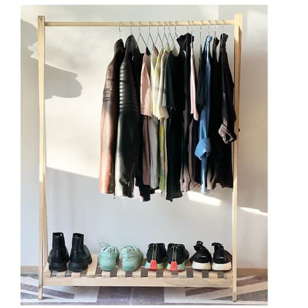 Ahşap Ayakkabılıklı Elbise Askısı 6013