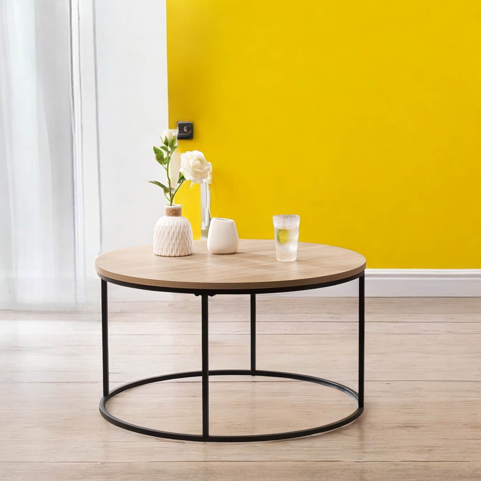 Yuvarlak Orta Sehpa Atlantik Çam Kahve Sehpası