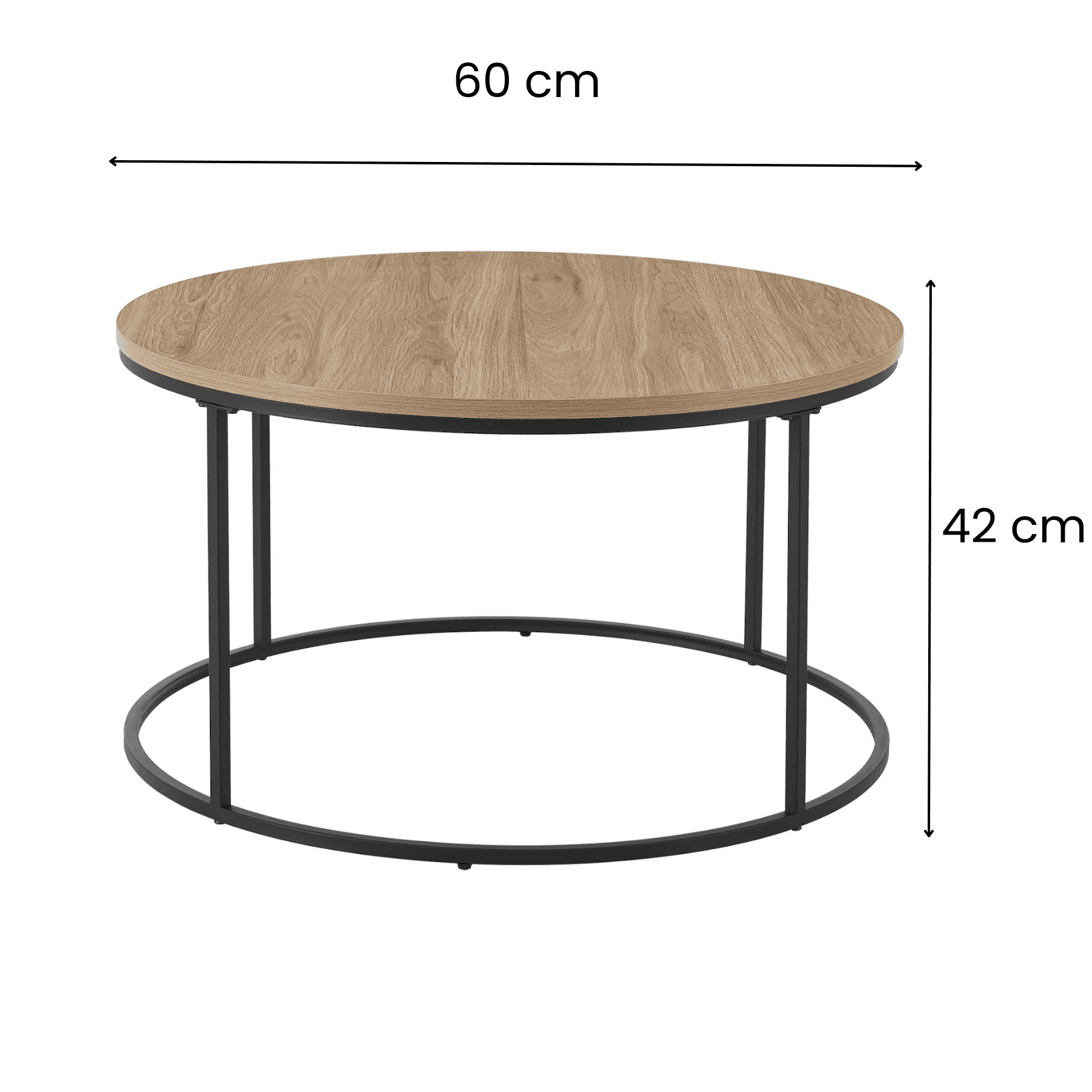Yuvarlak Orta Sehpa Atlantik Çam Kahve Sehpası
