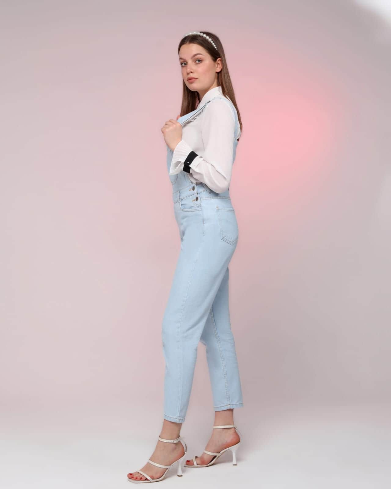 Vovikon KN Buz Mavi Denim Boyfriend Bahçevan Tulum