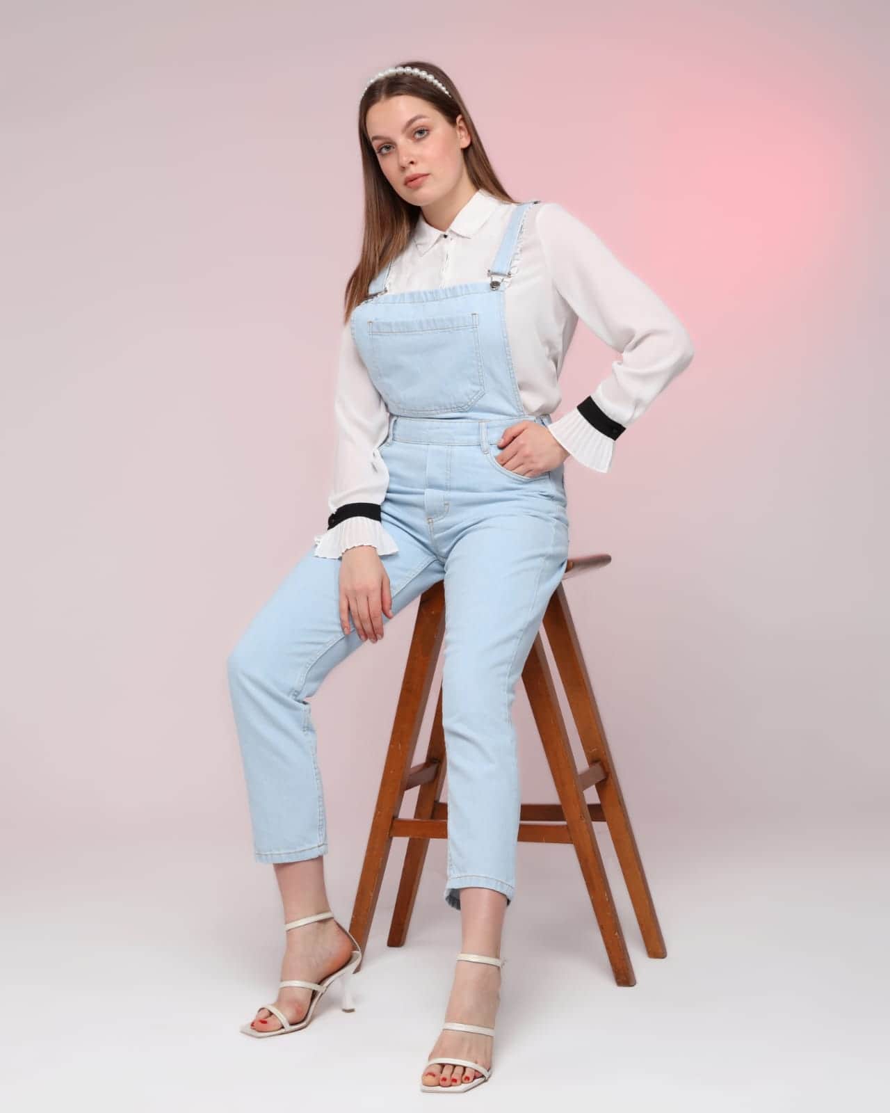 Vovikon KN Buz Mavi Denim Boyfriend Bahçevan Tulum