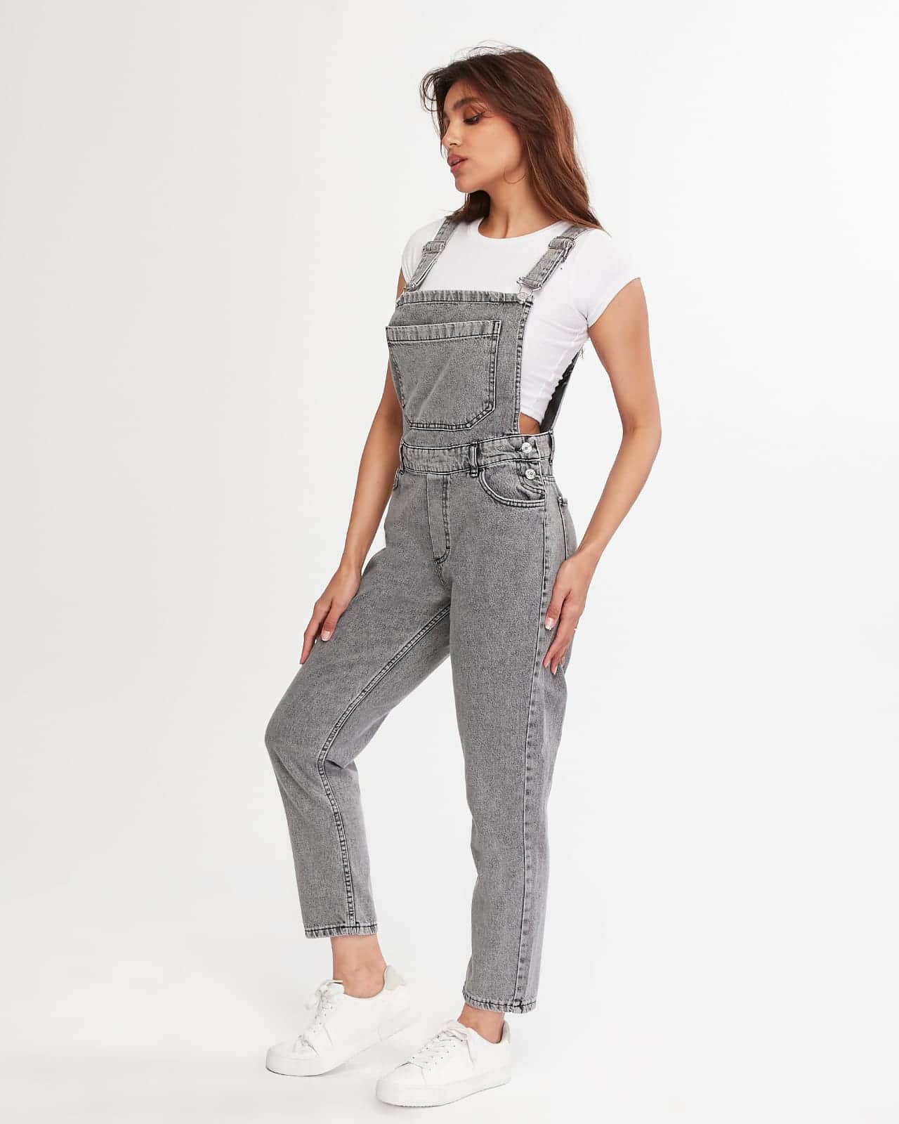 Vovikon KN Kar Siyah Denim Boyfriend Bahçevan Tulum