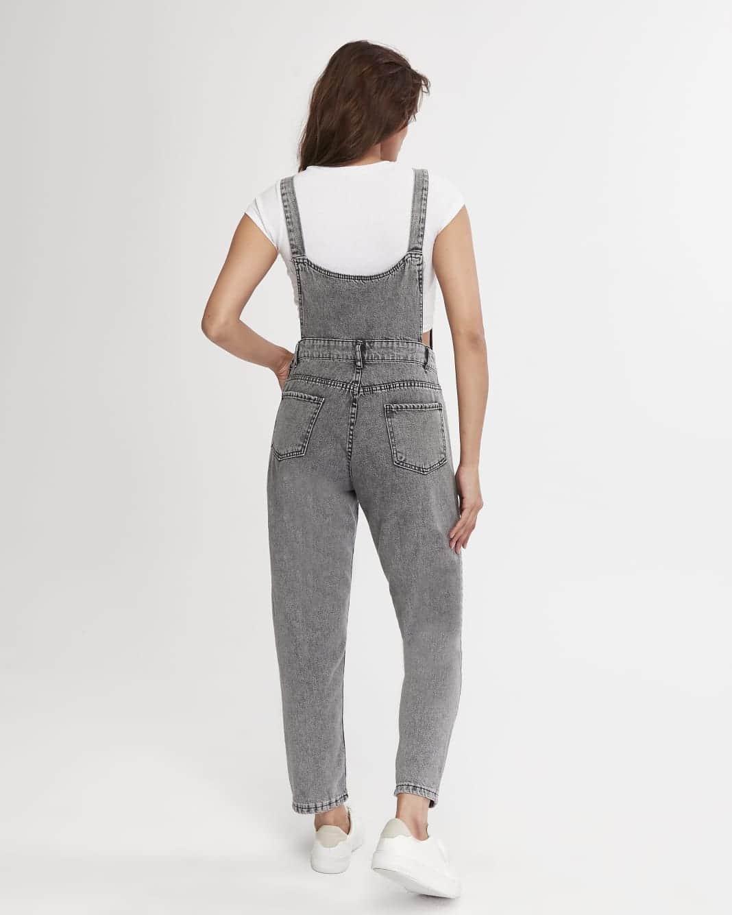 Vovikon KN Kar Siyah Denim Boyfriend Bahçevan Tulum