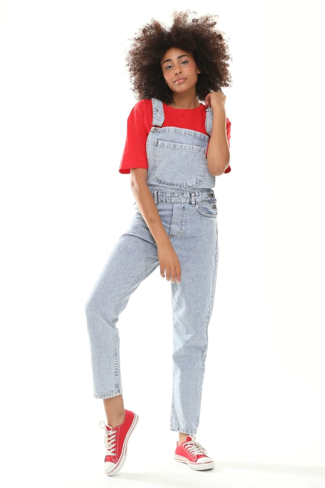 Vovikon KN Taş Yıkama Denim Boyfriend Bahçevan Tulum