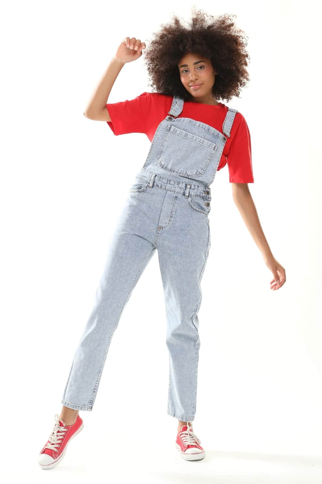 Vovikon KN Taş Yıkama Denim Boyfriend Bahçevan Tulum