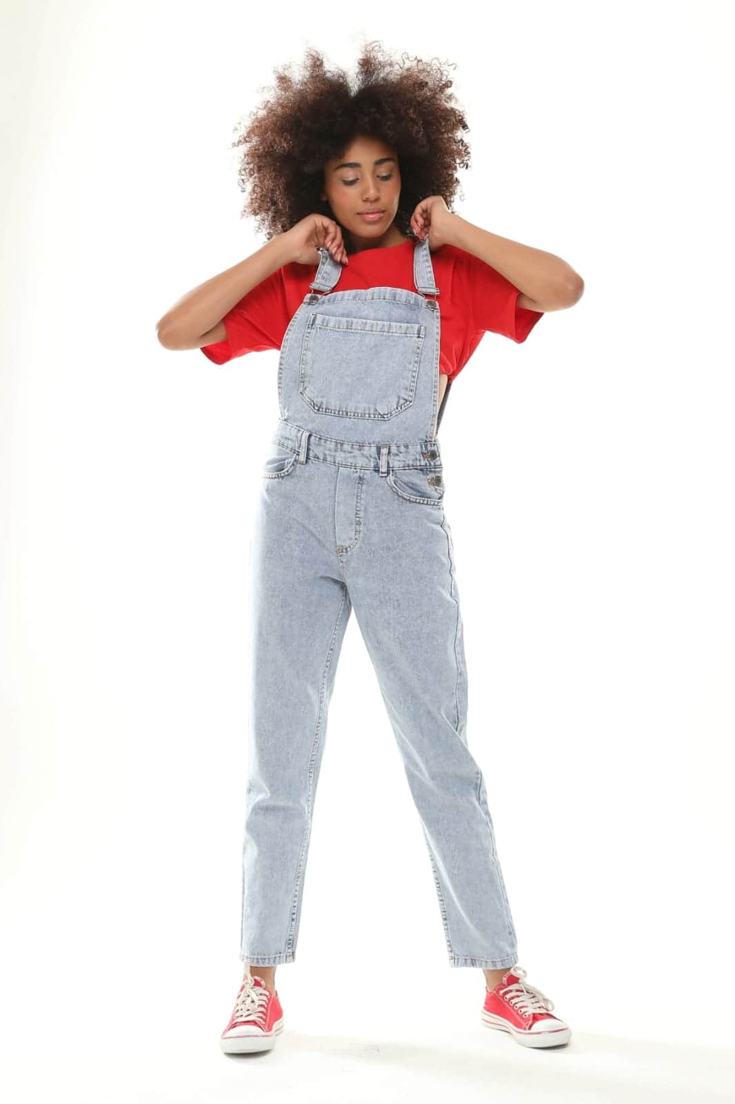 Vovikon KN Taş Yıkama Denim Boyfriend Bahçevan Tulum