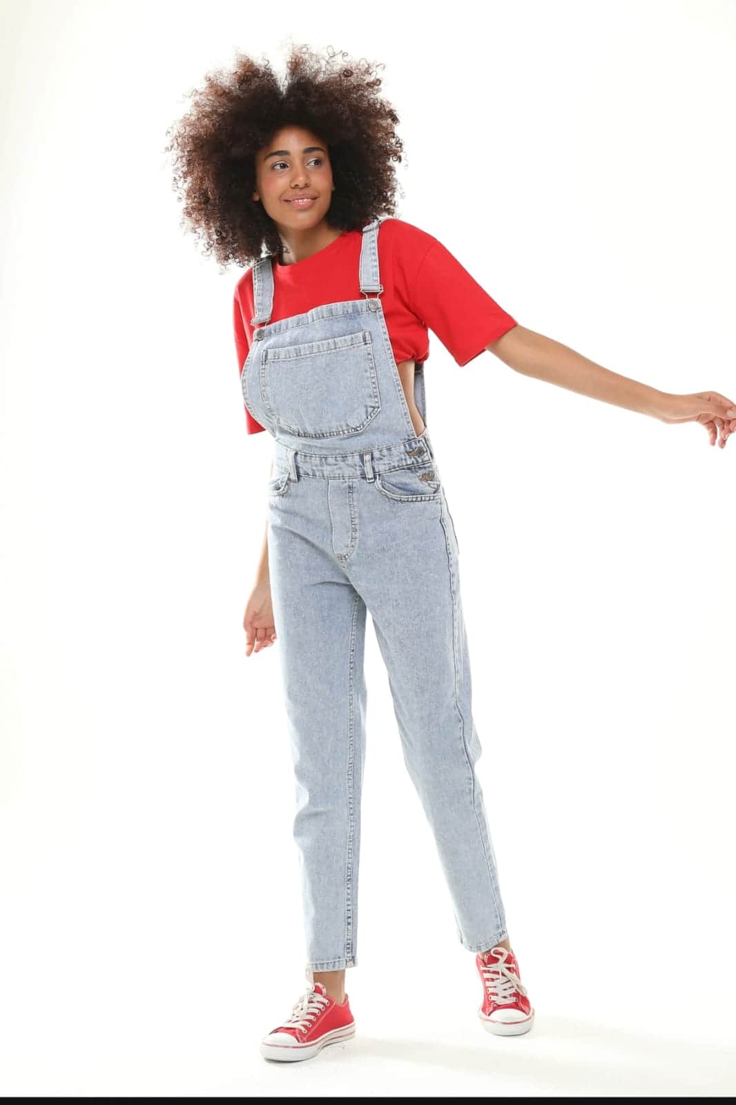 Vovikon KN Taş Yıkama Denim Boyfriend Bahçevan Tulum