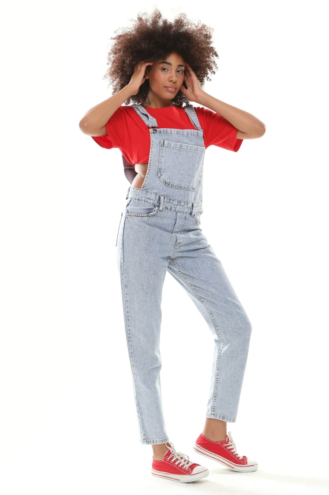 Vovikon KN Taş Yıkama Denim Boyfriend Bahçevan Tulum