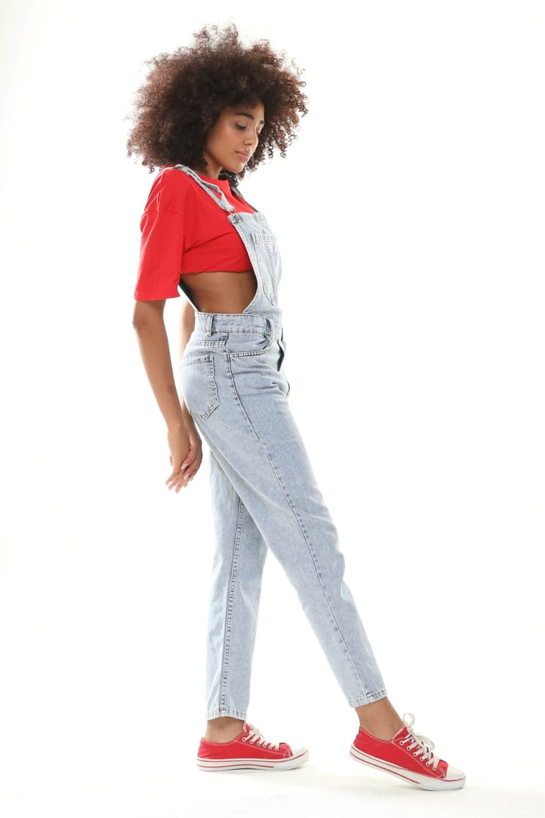 Vovikon KN Taş Yıkama Denim Boyfriend Bahçevan Tulum