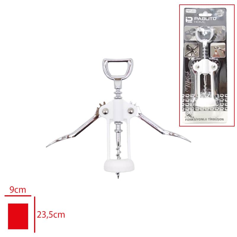 Soda Gazoz Şarap Açacağı Fonksiyonlu Metal Tirbüşon Açacak