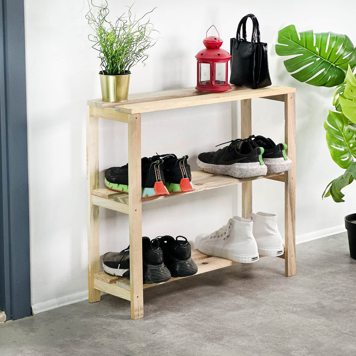 Ahşap 3 Katlı Ayakkabılık 5162