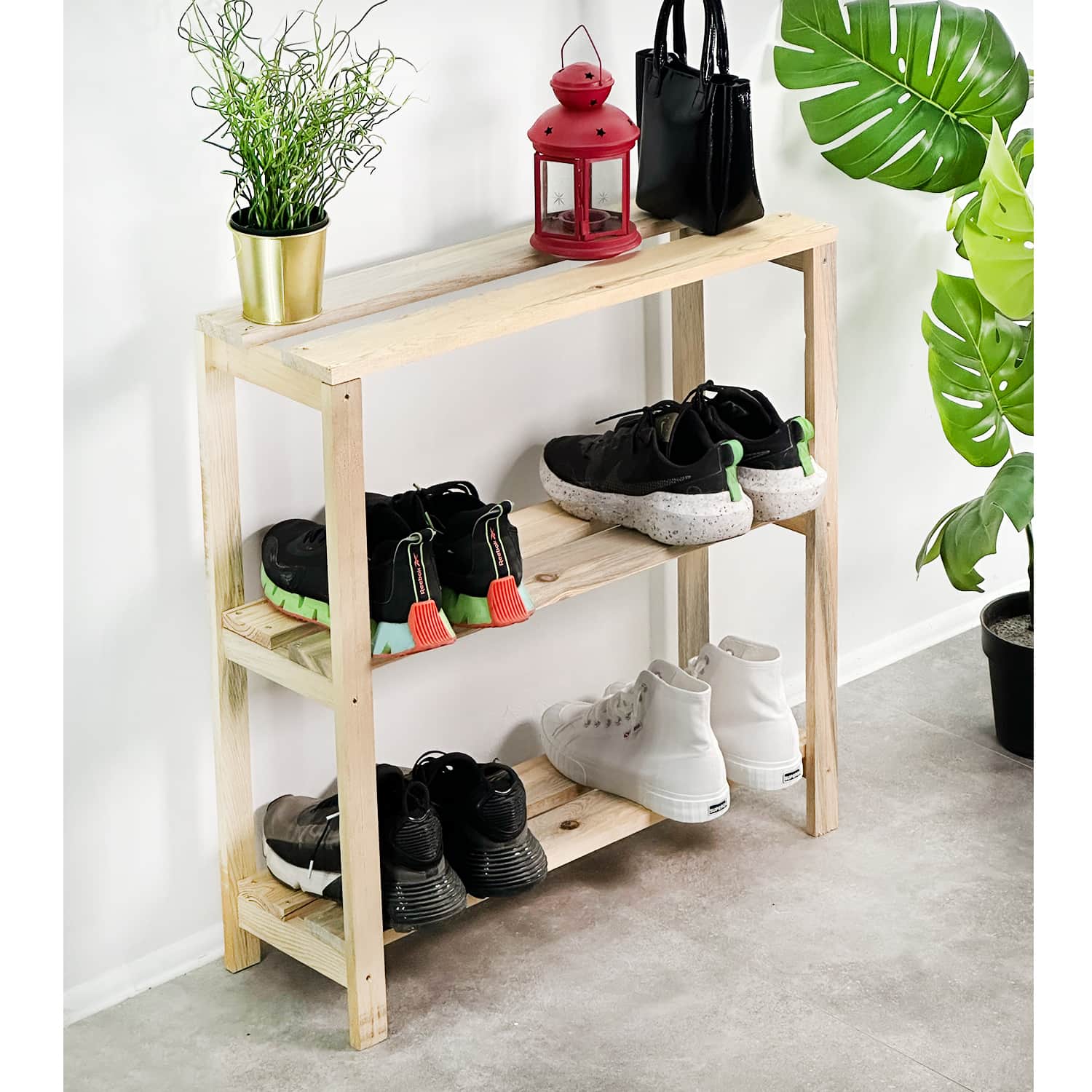 Ahşap 3 Katlı Ayakkabılık 5162