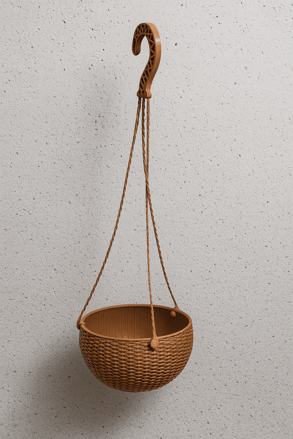 Vovikon Rattan Makrome Naturel Küçük Boy Askılı Saksı