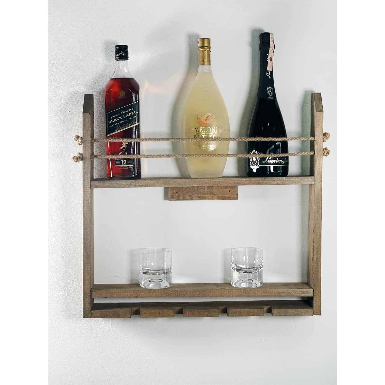 Ahşap Şaraplık Duvar Rafı 5015