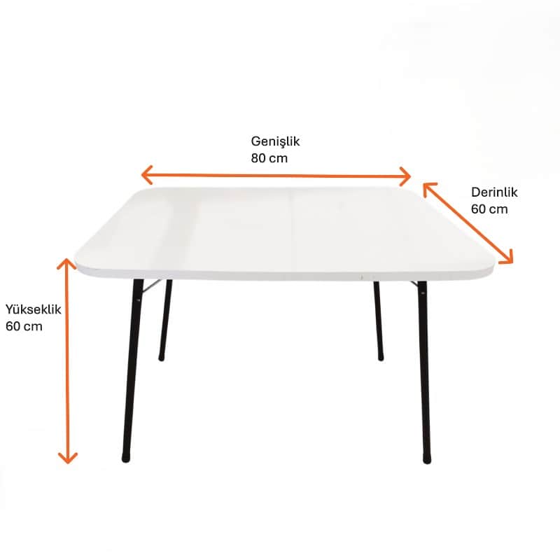 Ahşap Beyaz Katlanır Masa Piknik Masası