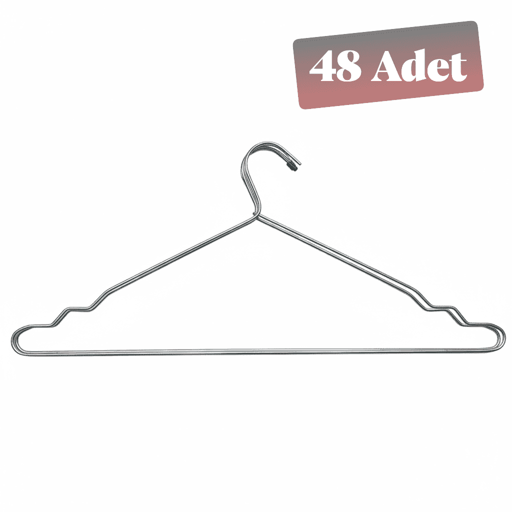 Metal 48 Adet Elbise Kıyafet Askısı Seti