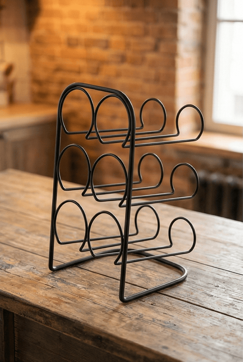 Metal 6 Bölmeli Şaraplık İçki Standı