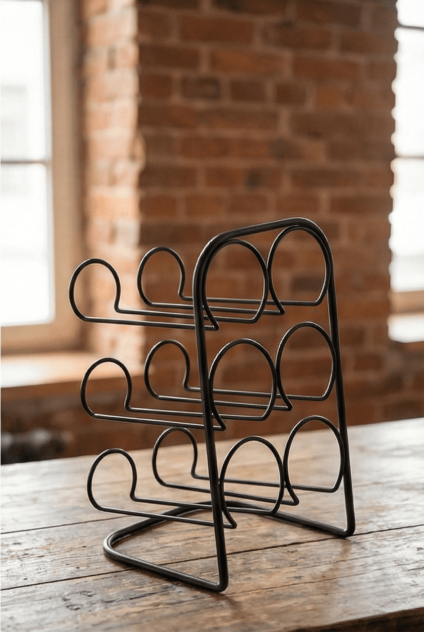 Metal 6 Bölmeli Şaraplık İçki Standı