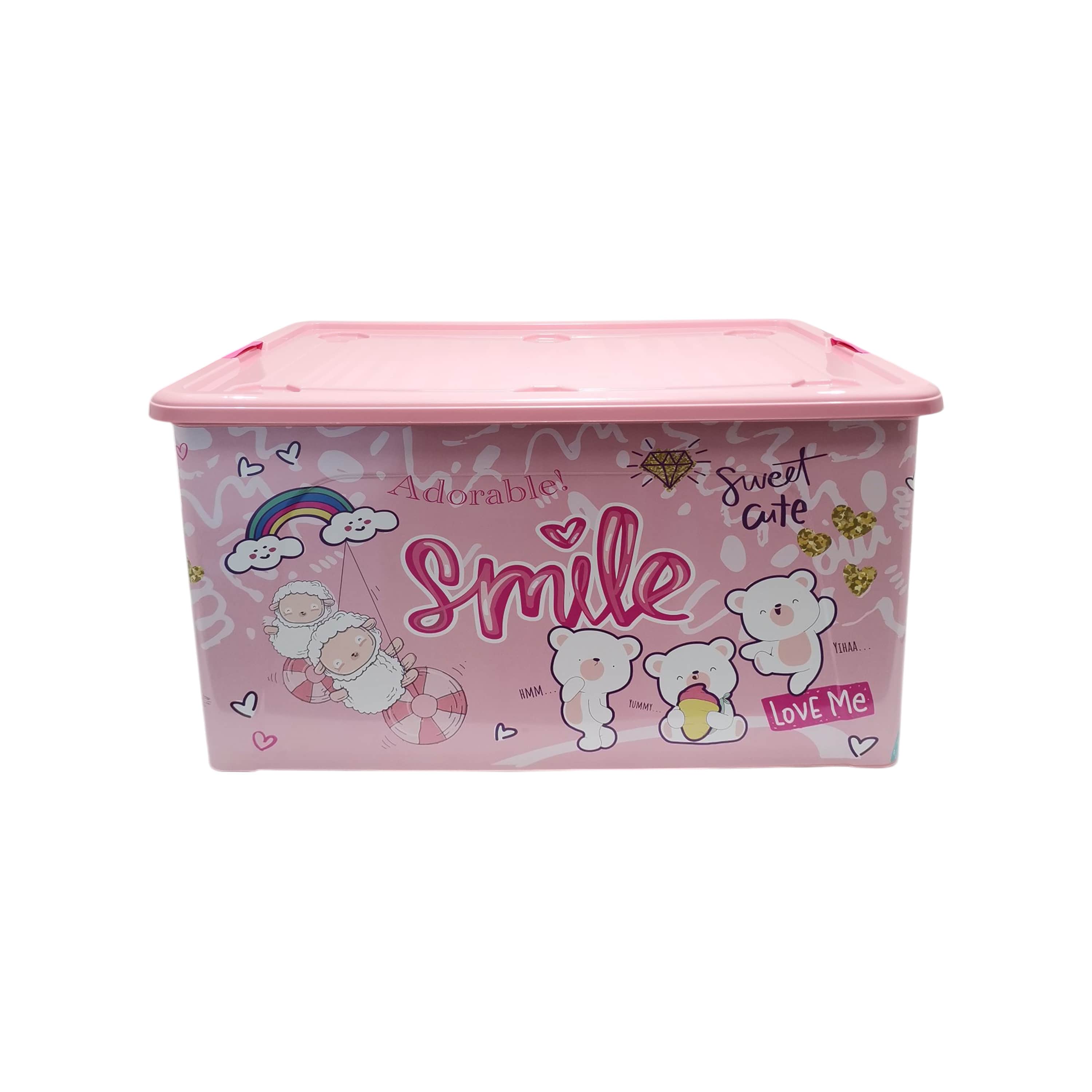 Pembe Oyuncak Kutusu Organizer Düzenleyici 40 Litre