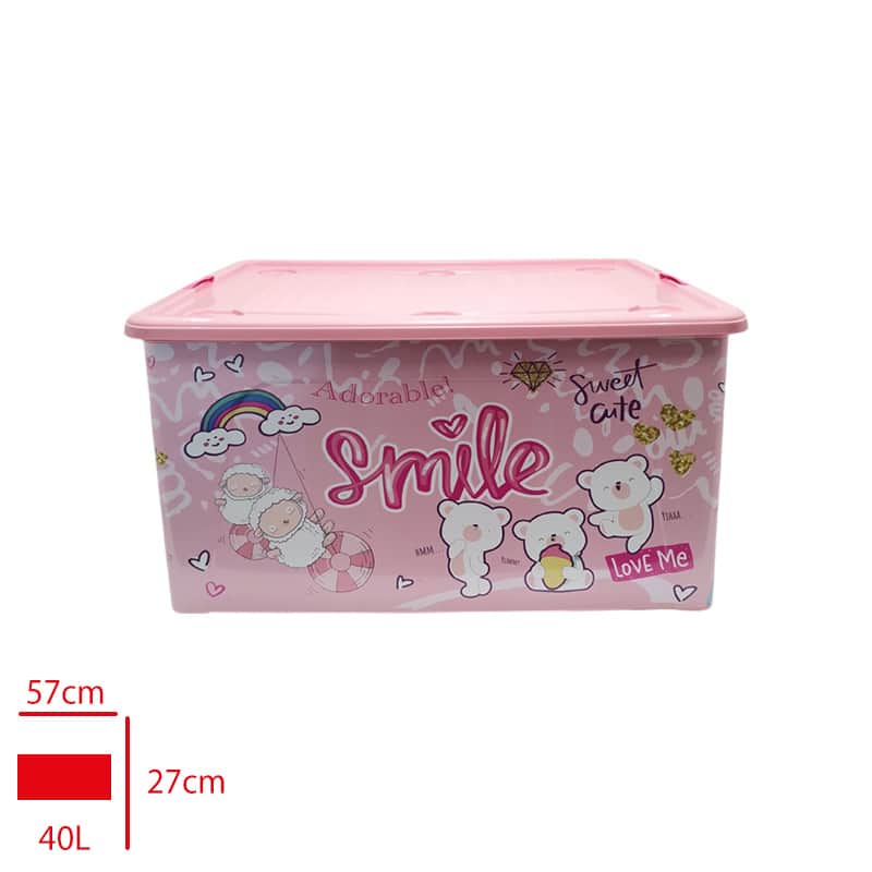 Pembe Oyuncak Kutusu Organizer Düzenleyici 40 Litre