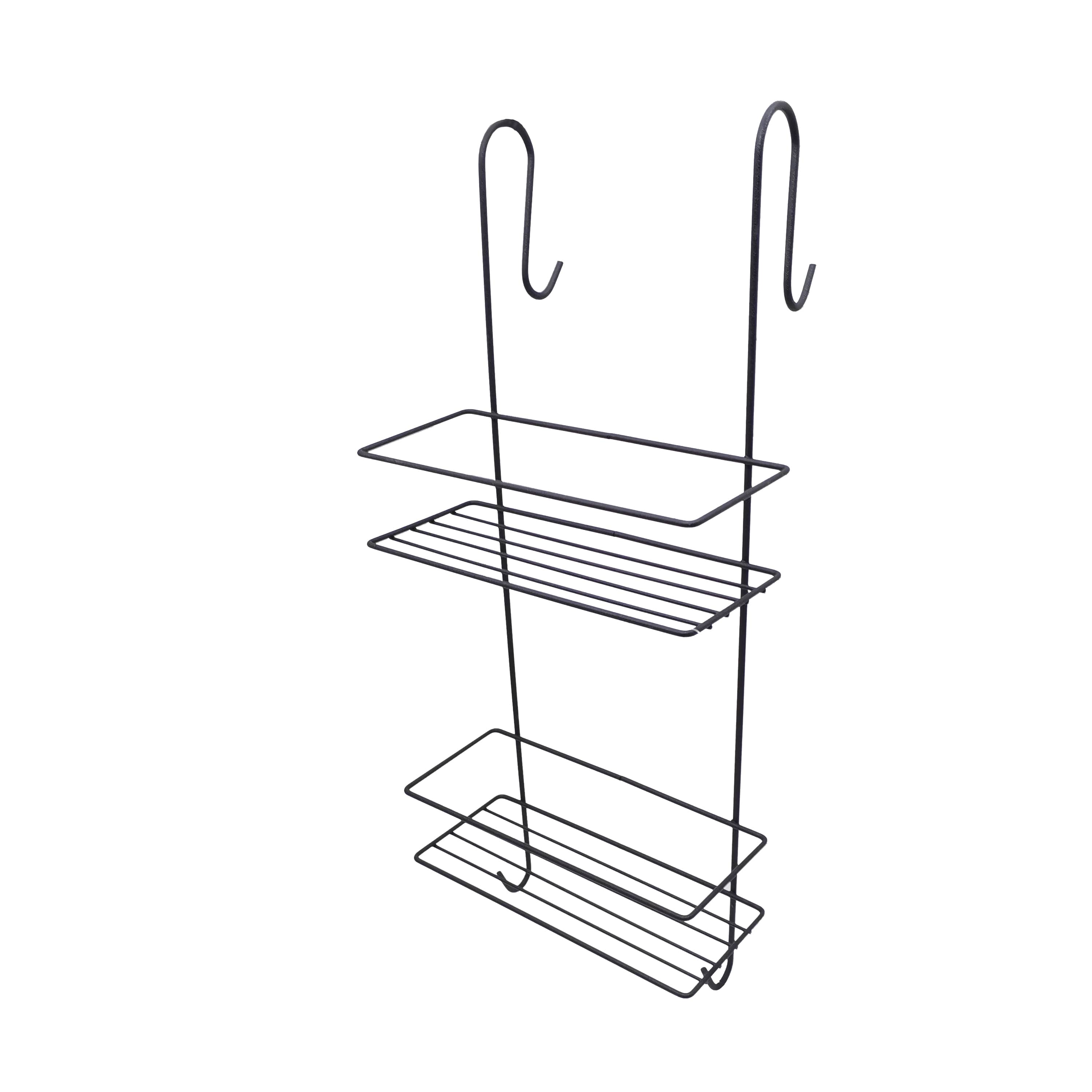Metal Siyah Askılı Duşakabin Rafı