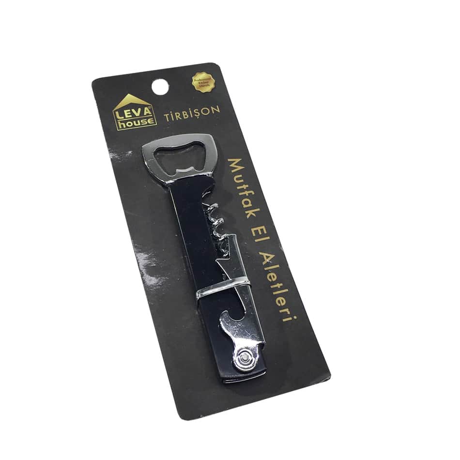 Leva Siyah Gümüş Açacak Tirbüşon