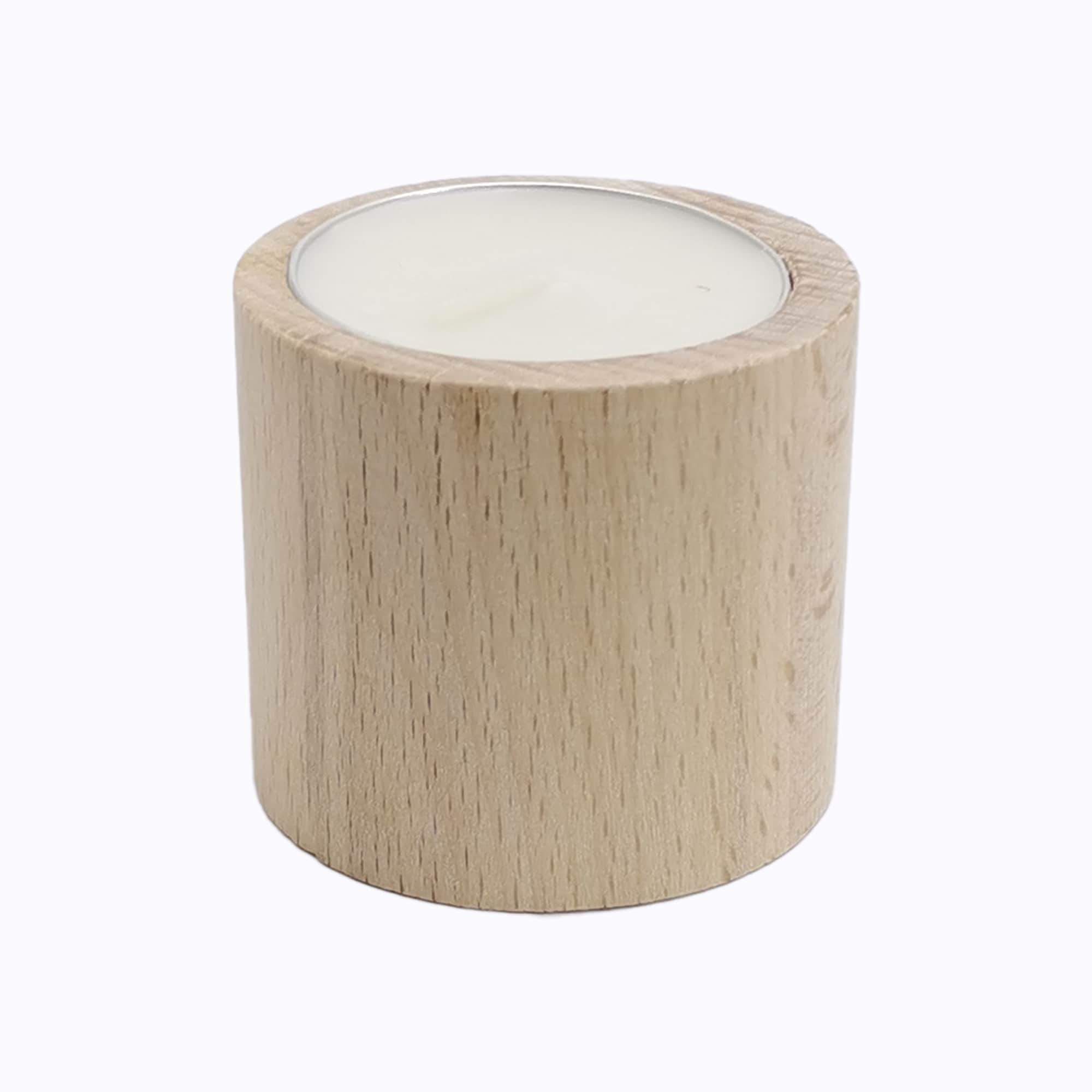 Ahşap 4lü Yuvarlak Mumluk 069