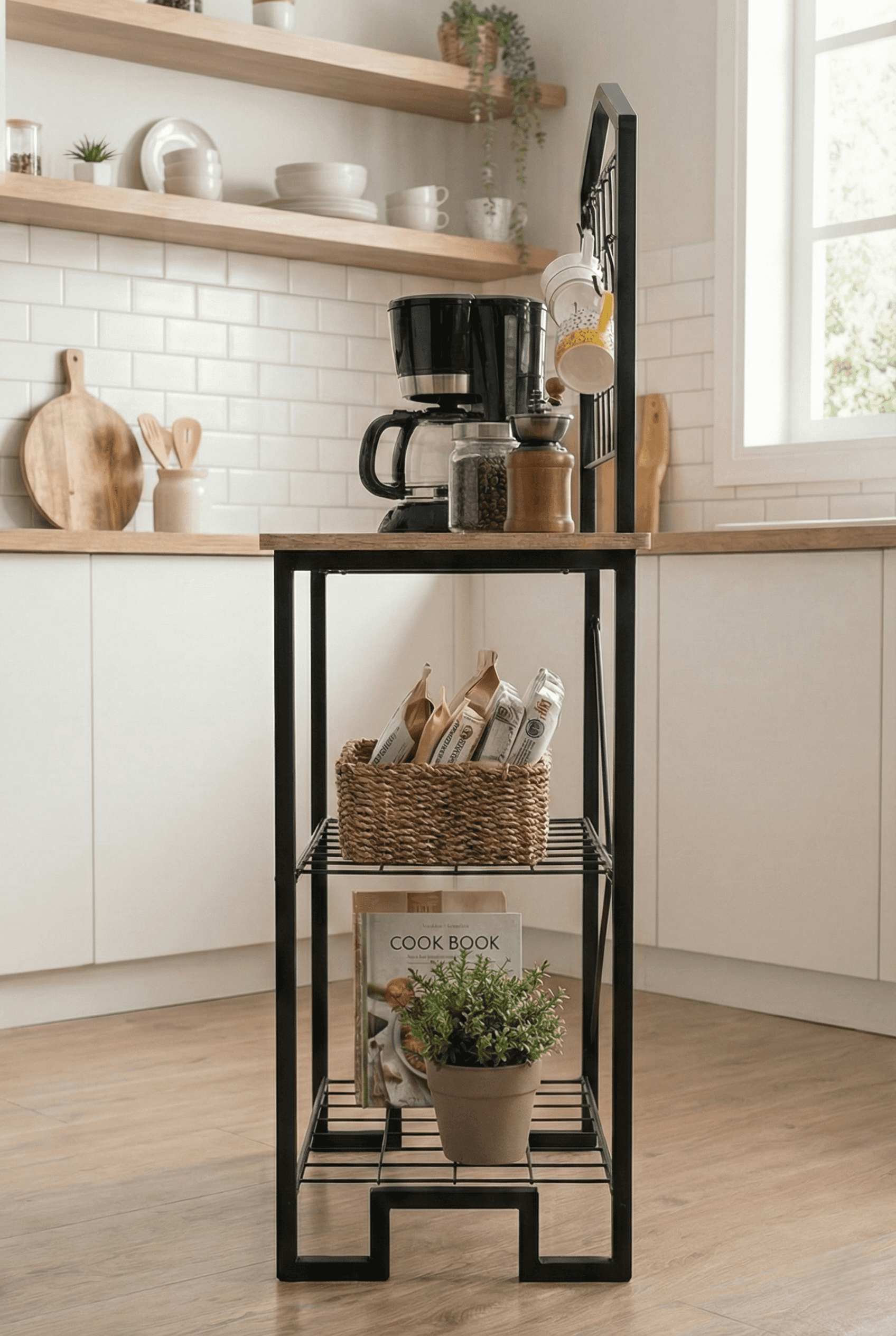 Kahve Köşesi Dar Mutfak Bangosu Çok Amaçlı Raf