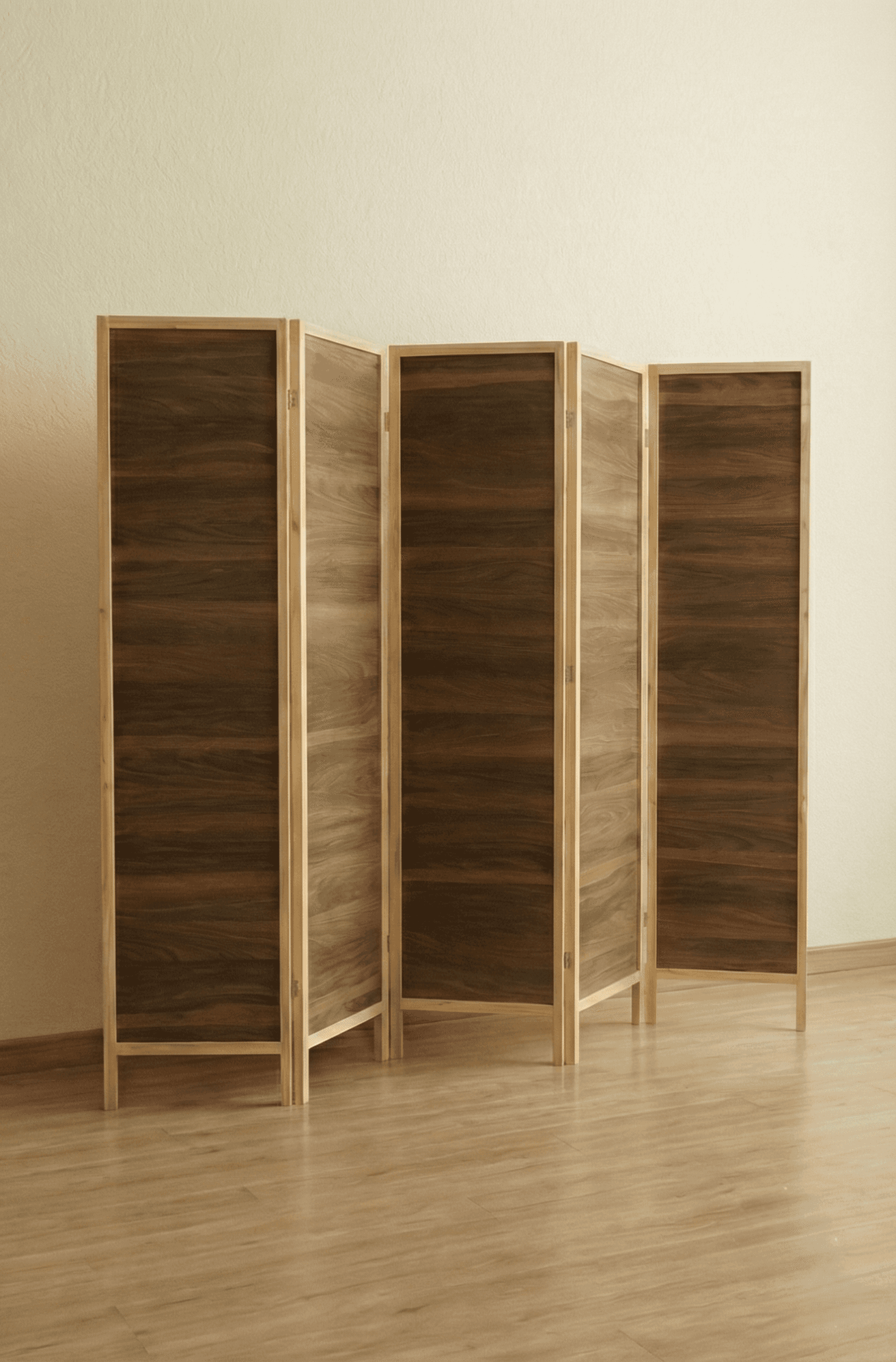 Ahşap 5 Kanat MDF Katlanır Oda Ayırıcı Paravan Seperatör