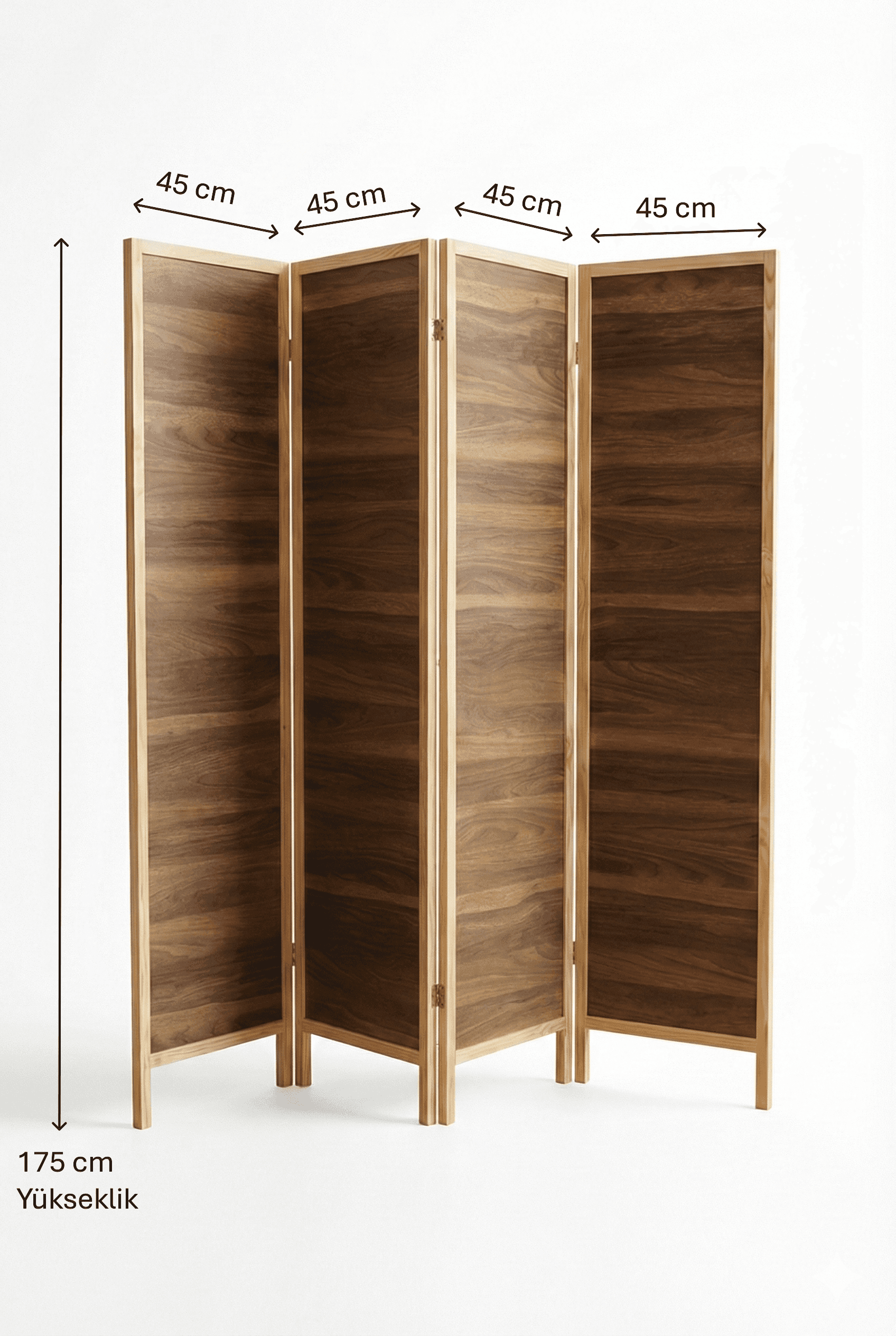 Ahşap 4 Kanat MDF Katlanır Oda Ayırıcı Paravan Seperatör