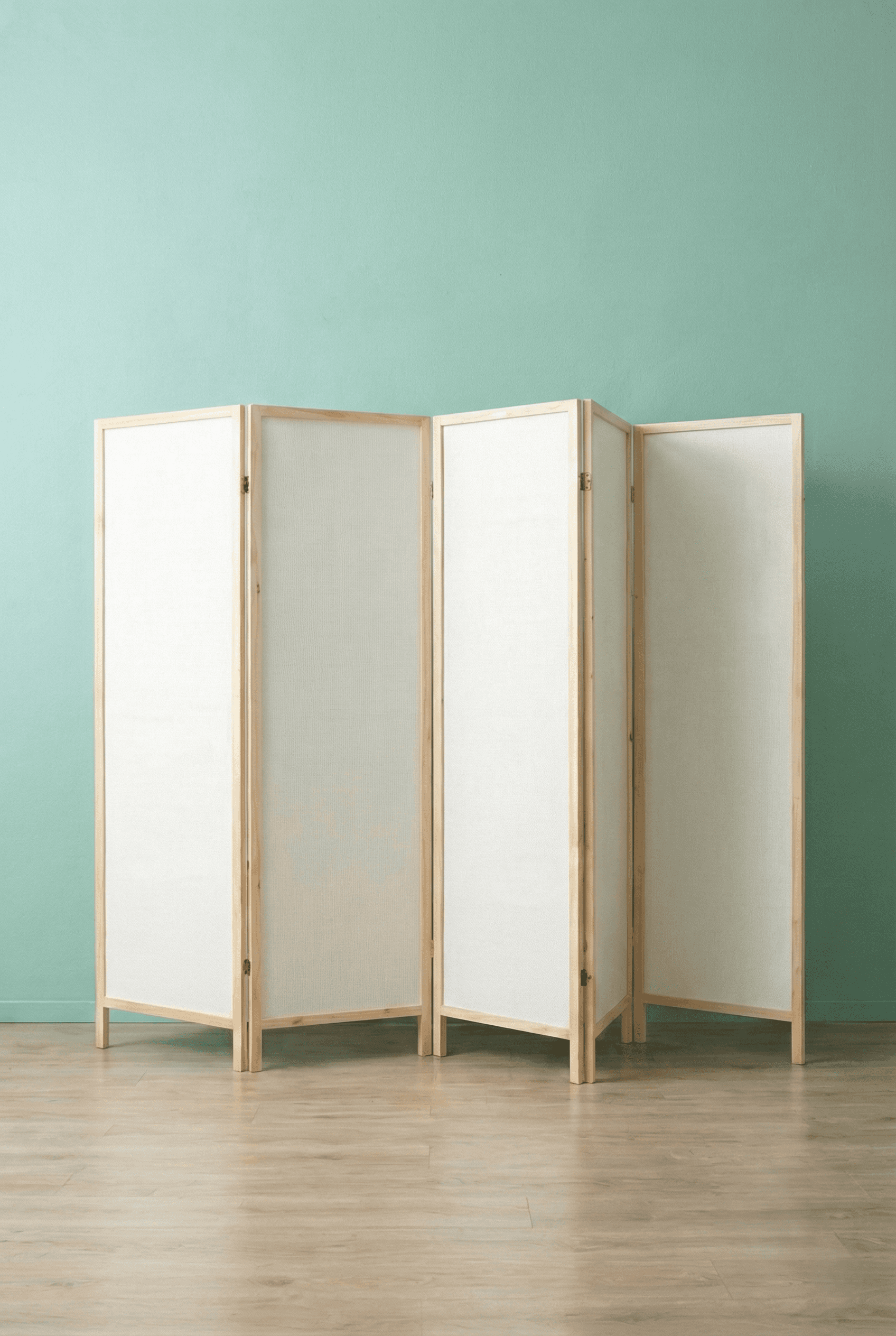 Ahşap 5 Kanat Beyaz MDF Katlanır Oda Ayırıcı Paravan Seperatör