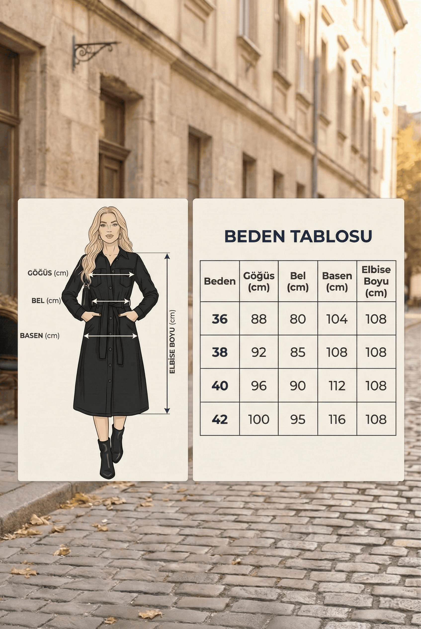 Vovikon Siyah Kuşaklı Uzun Düğmeli Denim Trençkot