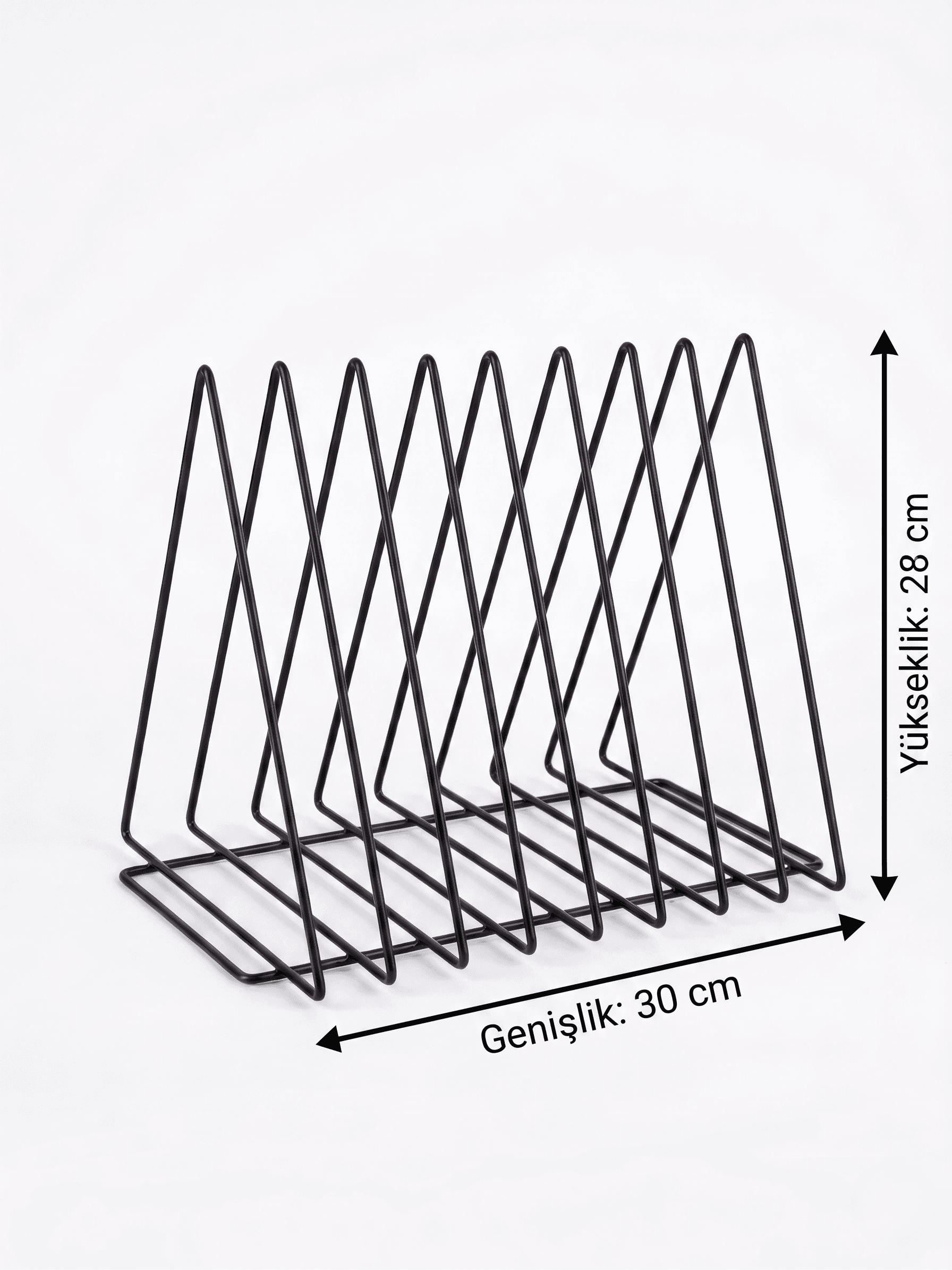 Metal Üçgen 8 Bölmeli Dergilik Kitaplık Çok Amaçlı Düzenleyici