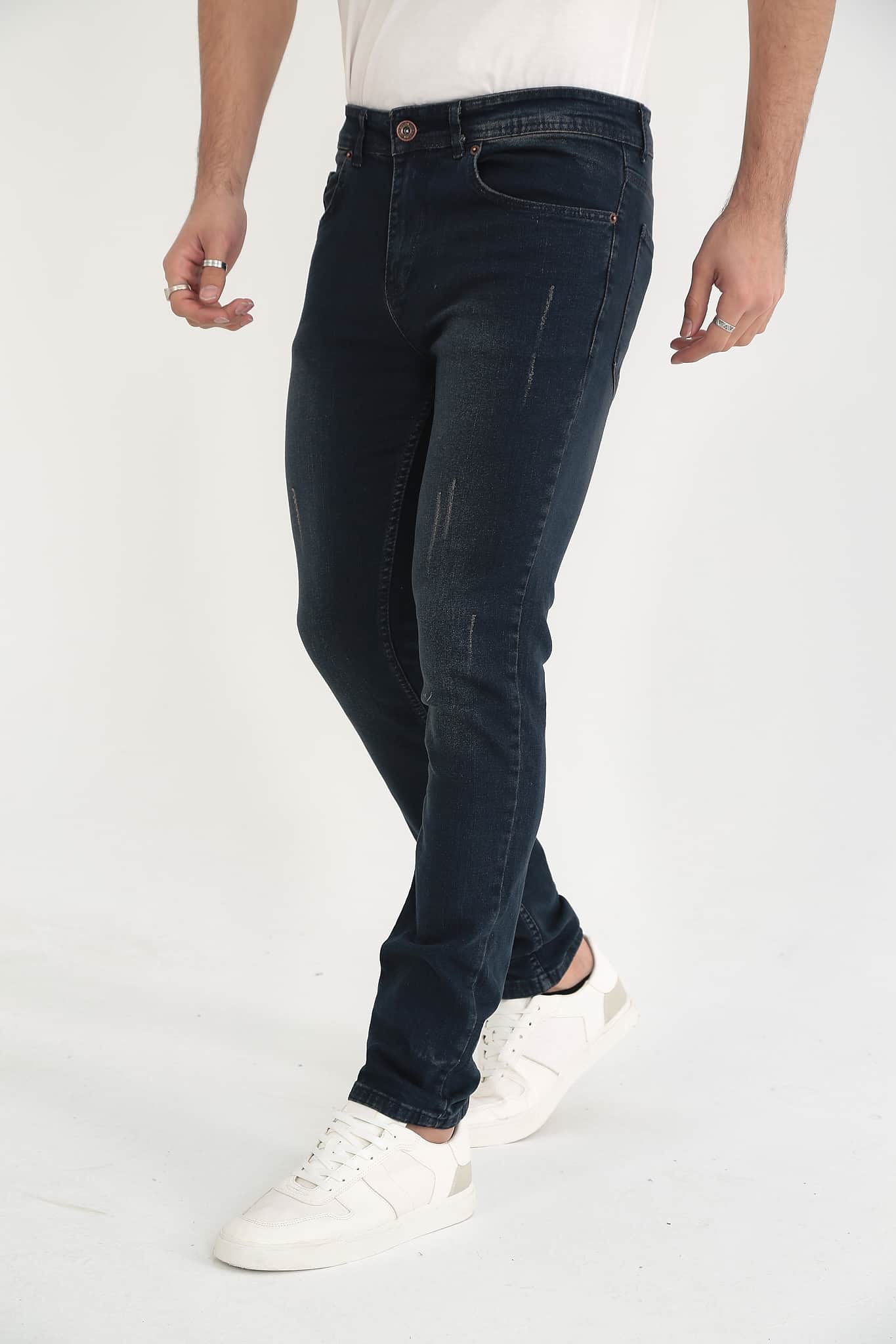 D'Vision Lacivert Çizik Desenli Erkek Jean G-5220-267