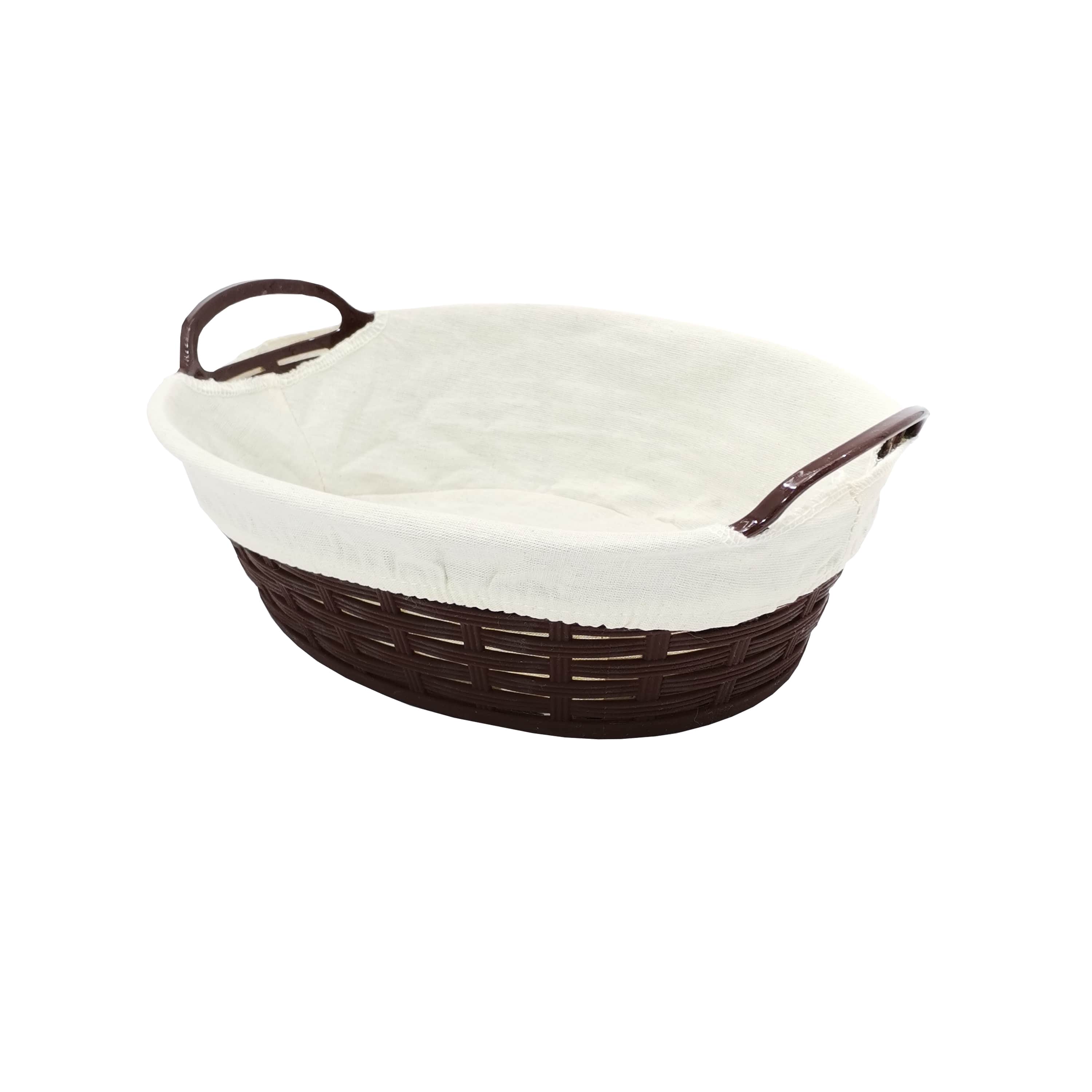 Hasır Oval Bez Kaplamalı Ekmek Sepeti 28 cm