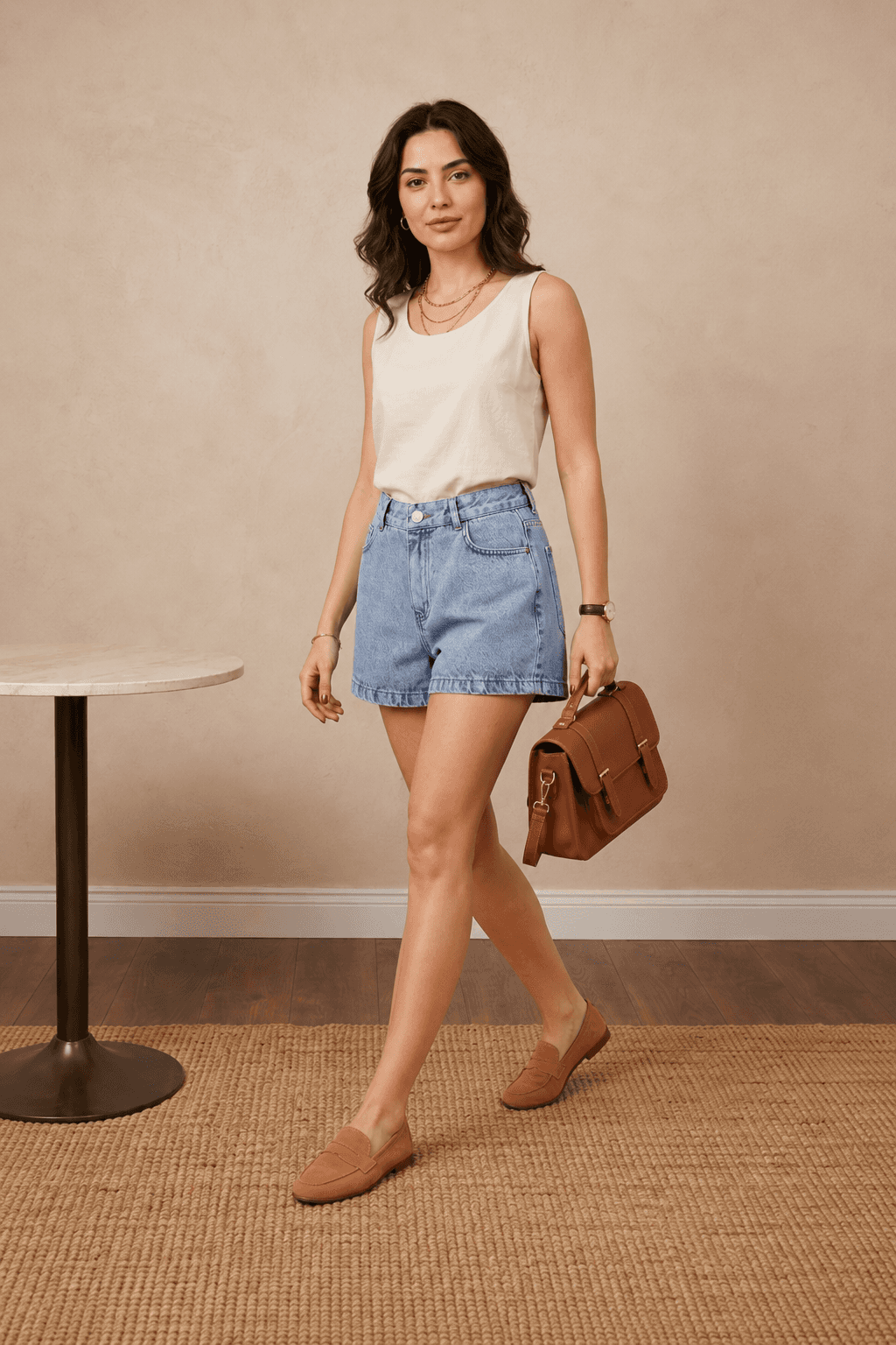 Buz Kar Arka Tek Cep Nakışlı Mini Denim Şort