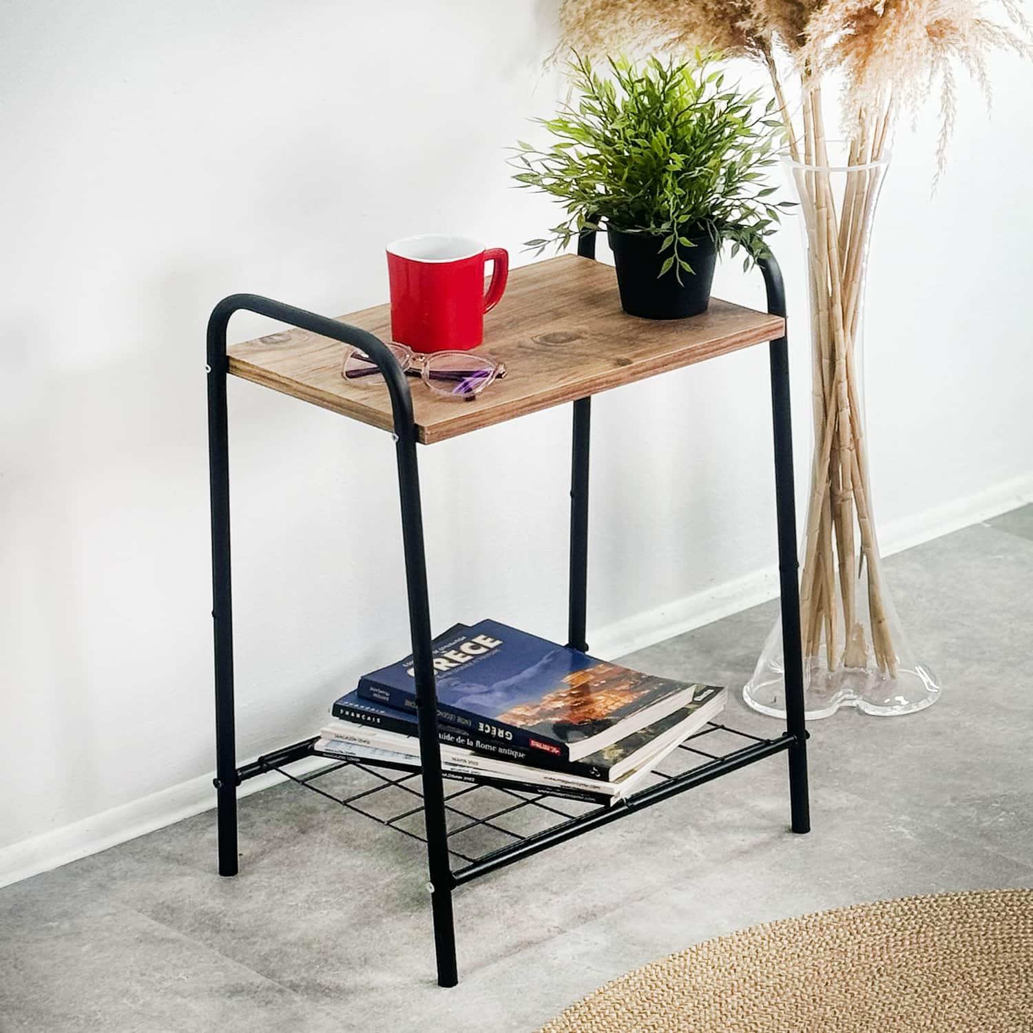 Dekoratif Raflı Yan Sehpa Komodin 5079