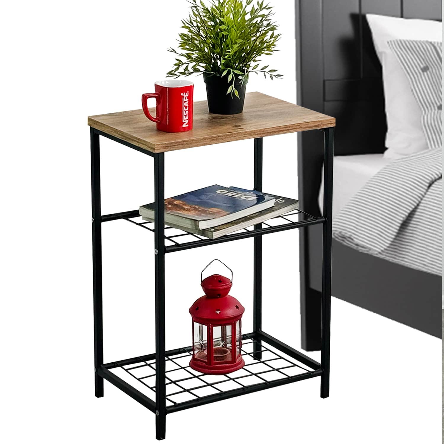 Raflı Yan Sehpa Komodin 5506