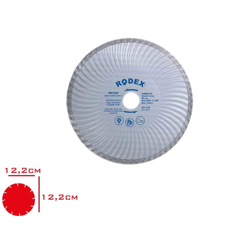 RODEX ELMAS KESME DISKI TURBO DALGALI GOVDE TIP RRT115