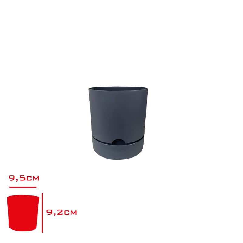 Poliwork Begonya Saksı 9 cm Antrasit