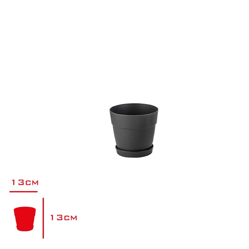 Poliwork Manolya Saksı 13 cm Basic Antrasit