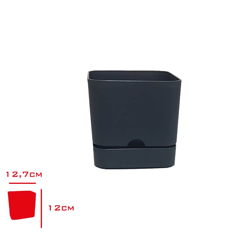 Poliwork Begonya Kare Antrasit Saksı 13 cm