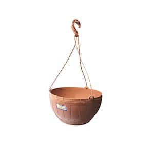 Hak Ahşap Desenli Naturel Makrome Saksı Küçük