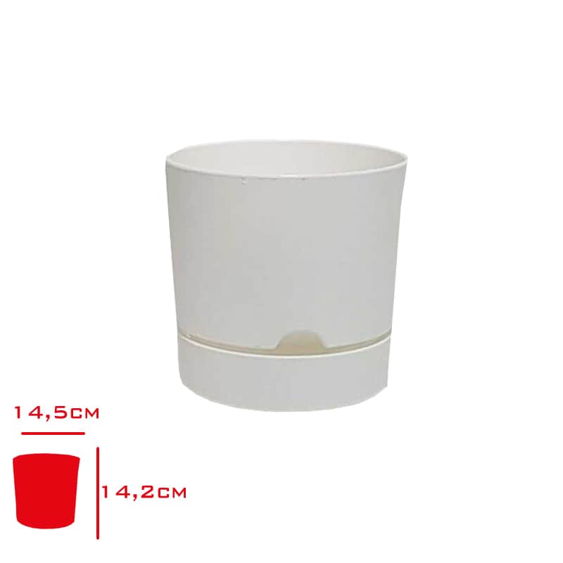 Poliwork Begonya Saksı 15 cm Beyaz