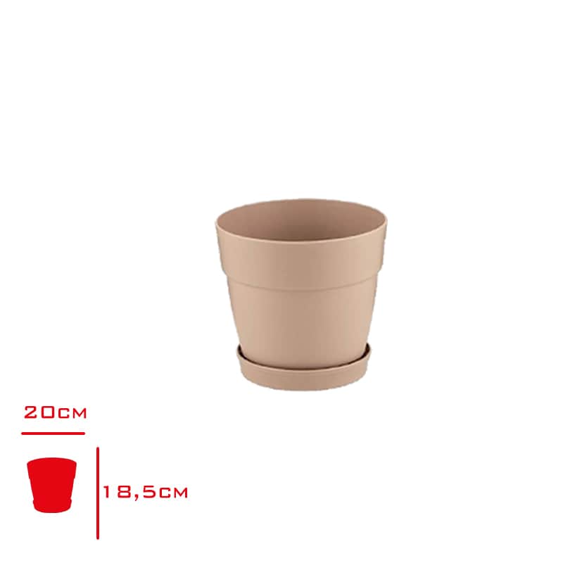 Poliwork Manolya Basic Saksı 20 cm Krem