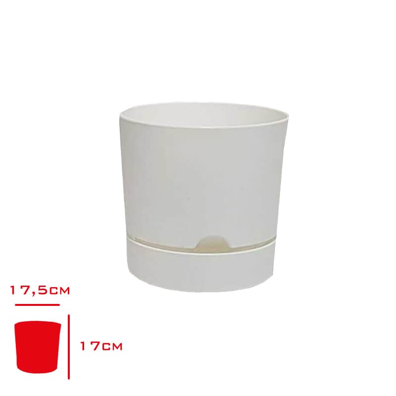 Poliwork Begonya Saksı 18 cm Beyaz
