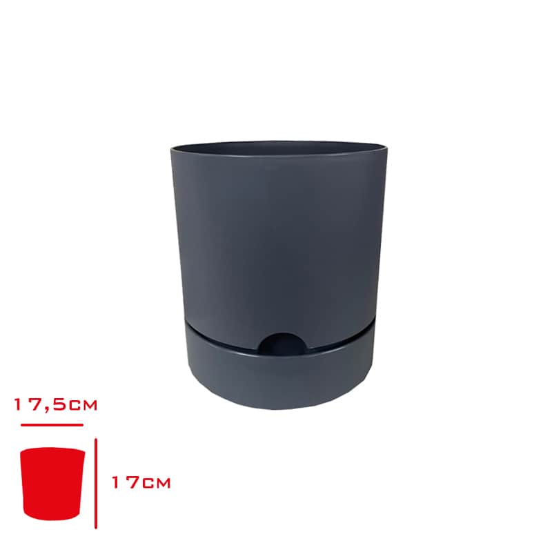 Poliwork Begonya Saksı 18 cm Antrasit