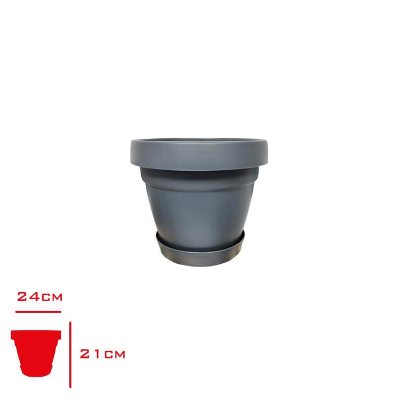 Poliwork Manolya Saksı 24 cm Antrasit