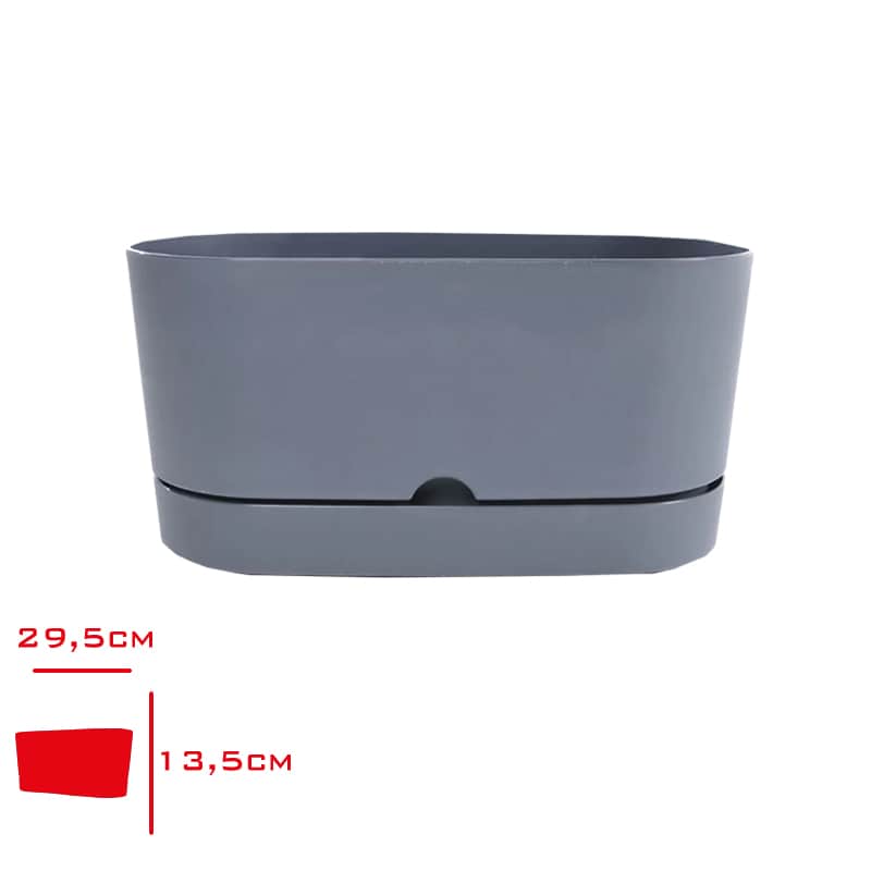 Poliwork Begonya Balkon Saksısı 30 cm Antrasit