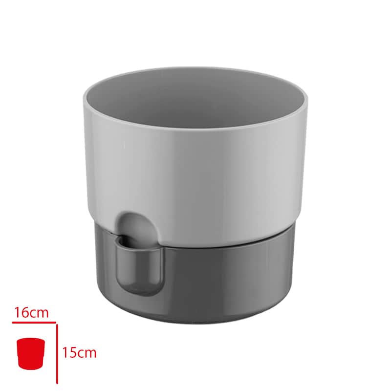 Poliwork Dora Stone Saksı 16 cm Gri
